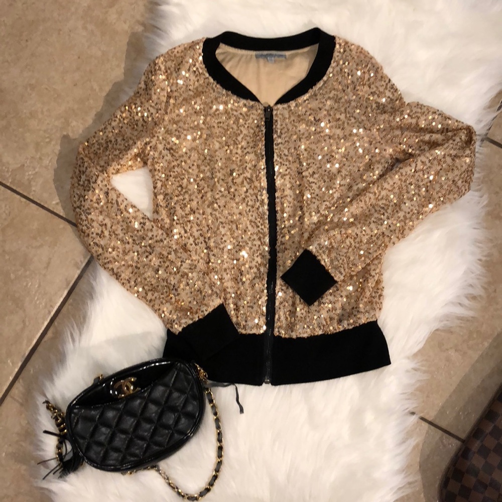 Gold sequin jacket - Picture 2 of 5
